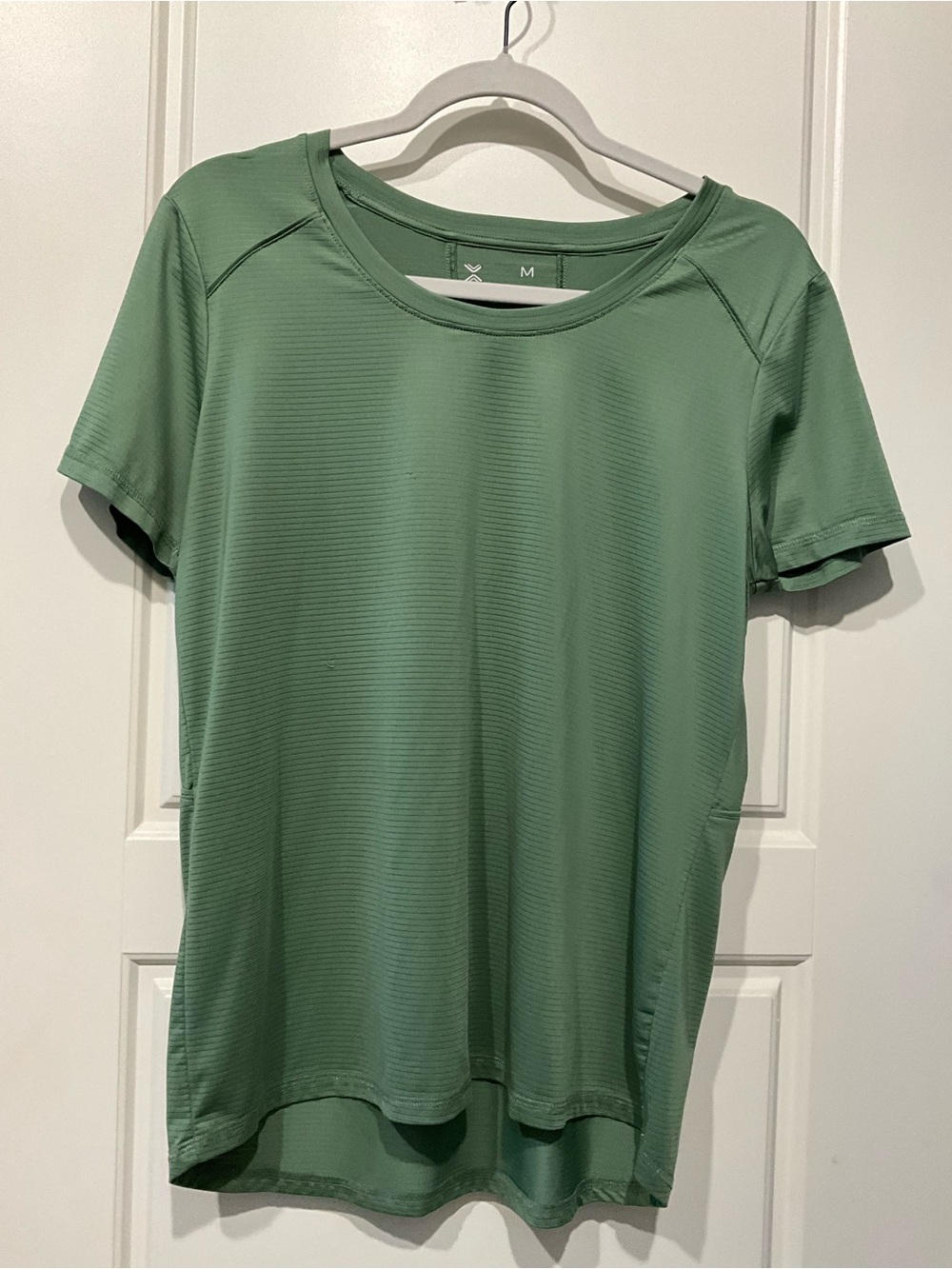 Xersion Medium Green Short Sleeve Activewear Athletic Top
